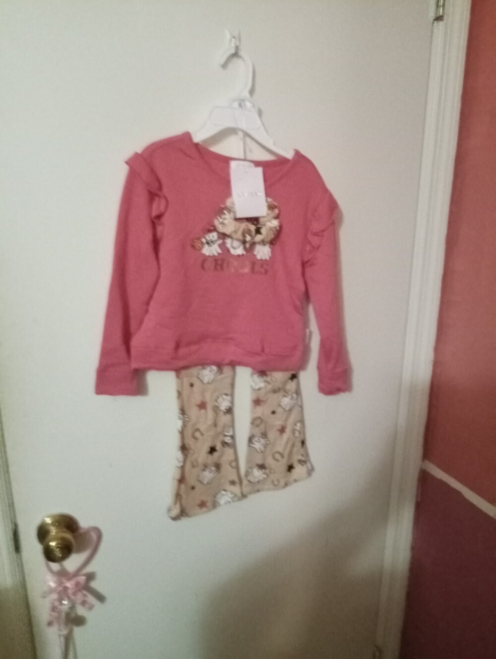 NWT Girls Size 4T Halloween Western Rodeo Ghost Ghoul Shirt And Pants Set